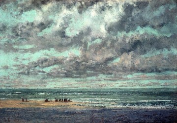 Marine Les Equilleurs réalisme Paysage Gustave Courbet Peinture à l'huile